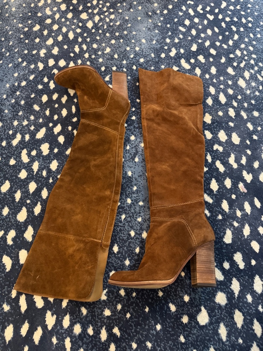 Dolce Vita Brown Suede Over-the-Knee Block Heel Boots